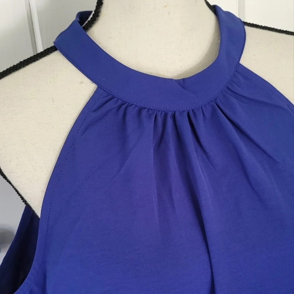 KIRUNDO Summer Sleeveless Halter Neck Pleated Midi Cocktail Dresses - Picture 3 of 10